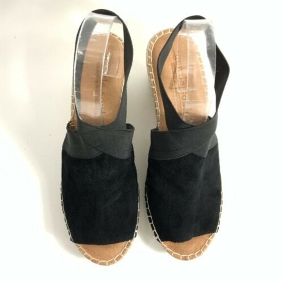 Gentle Souls Sandals Women Size 9.5M Black Espadrille Colleen Open-toe Wedge - Picture 9 of 11